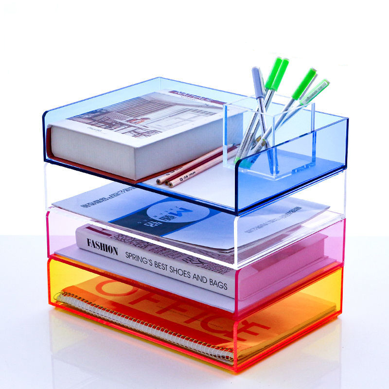 Desktop Filing Tray - Acryl-Aktenorganizer Briefablage für Schreibtisch Bürobedarf Ordner-Aufbewahrung