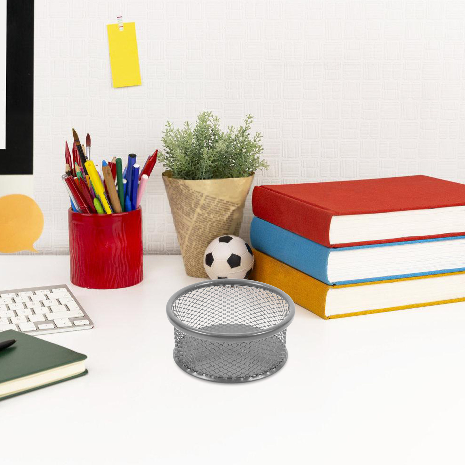Paper Basket Mesh - 4 Stück Metall-Büroklammerhalter, Schreibtisch-Organizer, Netz-Aufbewahrungskorb für