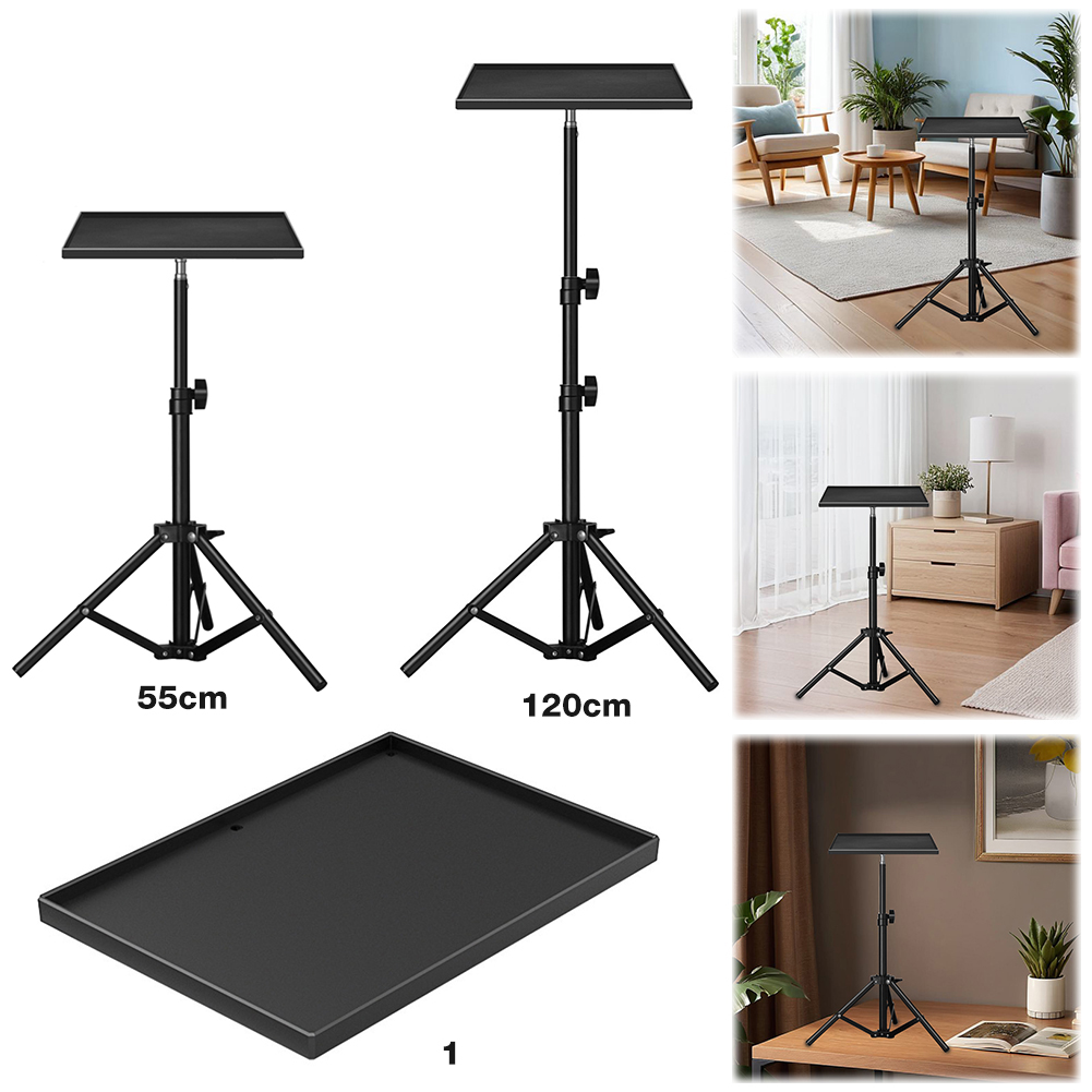 Adjustable Laptop Table - Universelles Laptop-Projektor-Stativ mit 1/4-Zoll-Gewinde, höhenverstellbarem Stativtablett