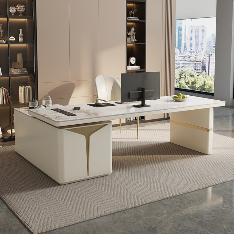 Office Furniture Com - Moderner multifunktionaler Chef-Schreibtisch mit Stauraum, einfacher